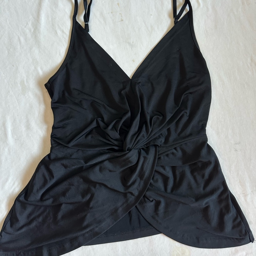 Toby Heart Ginger x Love indie Black Twist-Front Spaghetti Strap Top XS - Picture 4 of 14